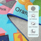 Kids Rug for Playroom, 5x7 ABC Educational Carpet for Classroom, Fun Alphabet Area Rugs for Learn Numbers Colors Animal Weather and Shapes Playmat for Girls Boys Room Nursery Decor