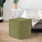 Howard Elliott Square Pouf Ottoman Foot Rest With Cover, Round Stuffed Filled Foot Stool, Fluffy Compact & Comfortable Soft Seating for Living Room & Bedroom, 20 x 20 x 18 Inch, Bella Moss