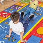 KC Cubs: Educational Rug: ABC Alphabet, Numbers & Shapes - 3x5' Playmat - Interactive Play, Activity Area Carpet, Bedroom-Classroom, Baby-Toddler-Kids