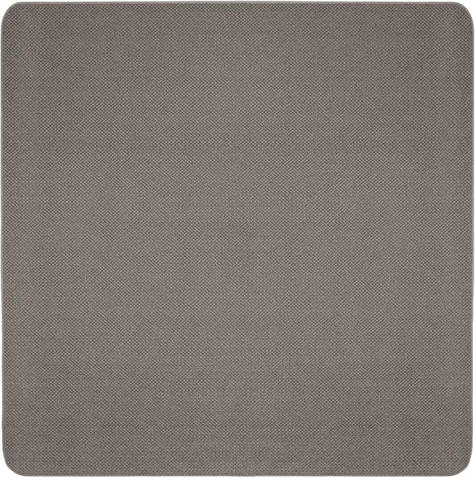 House, Home and More Skid-Resistant Carpet Indoor Area Rug Floor Mat - Gray - 6 Ft X 6 Ft - Non Slip Rubber Backing, Stain Resistant, Dog Friendly, Living Room Bedroom Kitchen Entryway