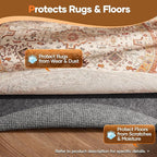 Veken 6 Ft Round Non Slip Cushioned Rug Pad Gripper, Felt and Silicone Backing, 1/4 inch Thick Carpet Liner for Hardwood Floors and Finishes, Under Area Rugs Anti Skid Mat, Keep Rugs Safe and in Place