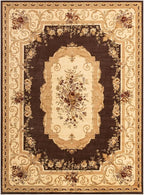 Rugs.com Chateau Collection Rug – 9' x 12' Brown Medium Rug Perfect for Living Rooms, Large Dining Rooms, Open Floorplans