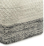 SIMPLIHOME Macie Square Pouf - 18 inch Wide Handcrafted PET Polyester Ottoman in Grey and White, Boho Indoor/Outdoor Footstool or Extra Seating for Living Room with Polystyrene Bead Filling, Assembled