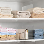 HBlife 30 Pack Clear Shelf Dividers, Vertical Purse Organizer for Closet Perfect for Sweater, Shirts, Handbags in Bedroom and Kitchen, Adjustable Acrylic Bookshelf for Organization