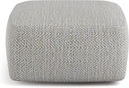 SIMPLIHOME Nate Square Pouf - 20 inch Wide Upholstered Handwoven Cotton Ottoman in Patterned Grey Melange, Boho Footstool or Extra Seating for Living Room with Artisanal Texture, Assembled