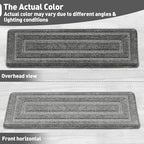 PURE ERA Bullnose Carpet Stair Treads Set Tape Free Non-Slip Indoor Stair Protectors Pet Friendly Rugs 9.5" x 30"(2 Pieces,Grey Rectangular)
