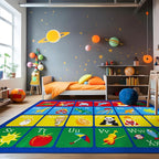 Rugshop Kids Alphabet Educational Learning High Traffic Living Room,Bedroom,Kitchen, Home Office Non Slip Area Rug 5' x 7' Multi