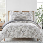 Levtex Home Ophelia Blush Reversible King Duvet Cover Set (106x94in) with 2 Pillowcases (36x20in) - Floral Bedding - Blush, Grey - Rayon King Size Duvet Cover Set - Soft, Pre-Washed