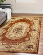 Rugs.com Chateau Collection Rug – 10' x 13' Brick Red Medium Rug Perfect for Living Rooms, Large Dining Rooms, Open Floorplans