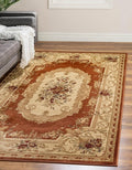 Rugs.com Chateau Collection Rug – 10' x 13' Brick Red Medium Rug Perfect for Living Rooms, Large Dining Rooms, Open Floorplans