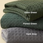 Bedsure Luxury Waffle Duvet Cover Queen Size - Textured Duvet Cover Set, Soft, Breathable Bedding Set (90"x90") with 2 Pillow Shams for All Season, Olive Green, Comforter Not Included