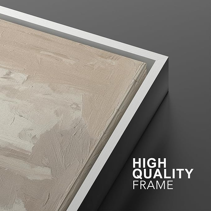 MUDECOR Framed Wall Art Print Set Neutral Abstract Modern Minimalist in Beige and Cream Tones Illustrations Modern Art Boho Decorative Colorful Chic for Living Room, Bedroom, Office - 16"x24"x3 White