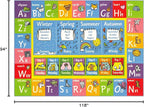 KC Cubs 8x10 ABC Alphabet, Seasons, Months & Days Rug – Educational Play Mat Carpet for Kids, Toddlers, Nursery, Classroom, Playroom, Baby Daycare
