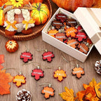 JULMELON 24Pcs Fall Thanksgiving Maple Leaf Ornaments Maple Leaves Tree Decorations Autumn Harvest Hanging Ornaments with Rope Maple Pendant for Farmhouse Rustic Party Favors Craft Supplies