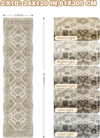 Runner Rug 2x10, Ultra-Thin Kitchen Rugs Non Slip Washable Rugs for Entryway Rug, Kitchen Runner Low Pile Vintage Soft Carpets for Living Room, Bathroom Bedroom (Brown,2'x10')