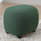 KINWELL 34" Wide Boucle Swivel Barrel Chair with 23" Ottoman Set, Fully Assembled Set of Sherpa Accent Chair and Footrest, Modern Comfy Armchair and Footstool for Living Room and Bedroom, Green