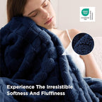 Bedsure GentleSoft Blankets Queen Size for Bed - Super Soft Cozy Blanket for Women Men Girls, Large Fuzzy Fleece Throw for Bedroom Decor, Navy, 90x90 Inches