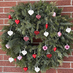 Valentine's Day Heart Ornaments for Tree - Valentine Ornaments Valentines Tree Decorations - Glitter Rose Gold Red White - Mini 24 Pcs