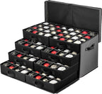 Premium Large Christmas Ornament storage Box, with Side Open, Drawer Style Trays - 3" Compartment, 8 Trays, Keeps 128 Holiday Ornaments & Xmas Accessories, Storage Container Made Of 600D Oxford Fabric