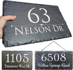Ink Personalized Slate Stone Address Plaque - Signs for Houses - Customized House Sign - Outdoor House Number - Wall Decor Home Address Numbers - Garden Decor Sign (12"x8")