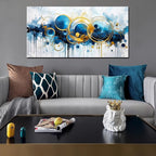 JKWALL77 Big Abstract Canvas Wall Art for Living Room - Blue Modern Wall Decor Ready to Hang Size 29" x 59"