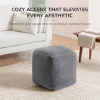 Anji Mountain 100% Handmade & Handcrafted Comfortable Home Décor Pouf Ottoman Footrest for Living Room, Bedroom, Nursery, Kidsroom, Patio Furniture - (20" x 20" x 20" - Gray Maze)