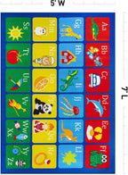Rugshop Kids Alphabet Educational Learning High Traffic Living Room,Bedroom,Kitchen, Home Office Non Slip Area Rug 5' x 7' Multi