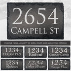 Ink Personalized Slate Stone Address Plaque - Signs for Houses - Customized House Sign - Outdoor House Number - Wall Decor Home Address Numbers - Garden Decor Sign (12"x8")