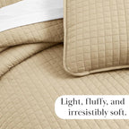 Southshore Fine Living, Inc. Quilts, Full/Queen Size Quilt Bedding Set, Easy Care Stain & Pet Hair Resistant Bedding, Coverlet Queen Size/Full Size Beige Bedspread with 2 Pillow Shams, Soft Sand