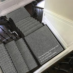 PURE ERA Bullnose Carpet Stair Treads Set Tape Free Non-Slip Indoor Stair Protectors Pet Friendly Rugs9.5" x 30"(14 Pieces,Grey Mini-Diamond Trellis)