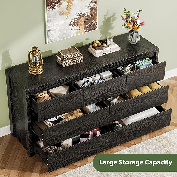 GarveeHome 7 Drawer Dresser for Bedroom, Wide Modern Chest of Drawers, Large Wood Dresser Wooden Storage Organizer for Living Room, Hallway Entryway