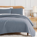 Southshore Fine Living, Inc. Oversized King Quilt Set, Blue Bedspread King California Comforter with 2 Matching Pillow Shams, Microfiber Coverlet Set, Oversized King Size Quilt, Slate Blue Bedding