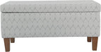 HomePop Textured Large Decorative Storage Bench, Gray and Brown, 36 x 16 x 18 inches