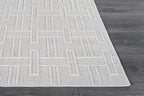 Micro Loop Indoor Rug White 6x9 Boho Geometric Neutral Area Rugs for Living Room Soft Luxury Modern Low and High Pile Durable Stain Resistant Non-Shedding Indoor Area Carpet 6 x 9