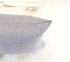 Aiking Home Woven Fine Faux Linen Throw Pillow Cover, Size 12"x18", Light Grey
