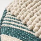 Christopher Knight Home Lucknow Pouf, White + Teal Small