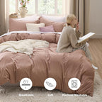 Bedsure Mocha Mousse California King Duvet Cover - Prewashed Cotton-Like Polyester Extra Soft Bedding Set, Includes 1 Cal King Duvet Cover 104''x98'' with Zipper Closure & 2 Pillow Shams, No Comforter