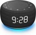Buffbee Sound Machine & Alarm Clock 2-in-1, 0-100% Clock Face Brightness, Bottom Colored Light, Sleep Timer, Precise 30-Level Volume Control White Noise Machine