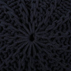Christopher Knight Home Corisande Modern Knitted Cotton Round Pouf, Dark Blue