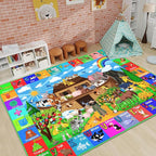 ABC Kids Rug for Playroom 59×39.4 in Noah's Ark Animals Rug Baby Play Mat Alphabet Mat Shape Color Classroom Carpet Kids Playroom Early Learning Carpet for Preschool Toddlers Tummy Time