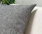 Aiking Home Woven Fine Faux Linen Throw Pillow Cover, Size 18"x18", Gray