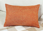 Aiking Home Woven Fine Faux Linen Throw Pillow Cover, Size 12"x18", Orange