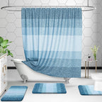 OLANLY Bathroom Rug Set 2 Piece, Soft Absorbent Microfiber Bath Mats and U-Shaped Contour Toilet Rug, Non-Slip, Machine Wash Dry, Plush Shaggy Bath Mats for Bathroom (30"x20"+24"x20", Peacock Blue)
