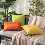 MIULEE Pack of 2 Decorative Outdoor Solid Waterproof Throw Pillow Covers Spring Faux Linen Garden Farmhouse Cushion Cases for Summer Patio Tent Balcony Couch Sofa 20x20 Inch Green