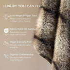 EVERGRACEHOME Luxury Faux Fur Throw Blanket, Soft Fluffy Faux Mink Blankets for Bed, Couch, Sofa, Thick Cozy Plush Warm Fur Throws with Reversible Velvet, Ombré Sable Brown, 50"x60"