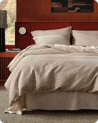 Bedsure Cotton Duvet Cover Full - 100% Cotton Waffle Weave Khaki Duvet Cover Set, GentleSoft™ and Breathable Tan Bedding Set for All Season, 3 Pieces, 80"x90"