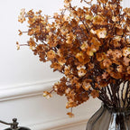 JAKY-Global Babys Breath Silk Artificial Flowers 6 Bundle Fake Plants Fall Stems Decorations for Home,Farmhouse Decor Bouquets DIY Garden (Dark Brown White 6pcs)