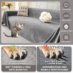 MYSKY HOME Couch Cover for Dogs Non-Slip Couch Cover for 2 Cushion Couch Sofa Cover Sofa Slipcovers for Dogs, Sofa Covers Washable Soft Thick Furniture Protector, 71" x 102", Grey