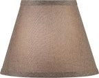 Aspen Creative 56029, Empire Uno Lamp Shade in Wenge Brown Burlap Textured Fabric, 5" Top x 9" Bottom x 7" Slant Height, Slip UNO 33mm