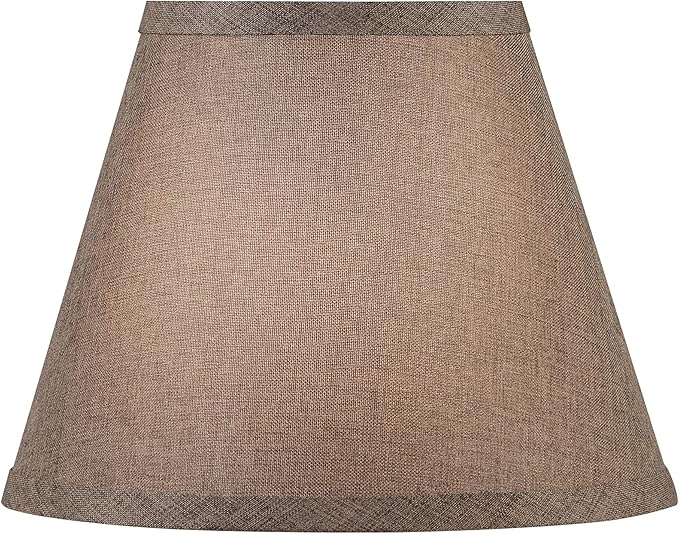 Aspen Creative 56029, Empire Uno Lamp Shade in Wenge Brown Burlap Textured Fabric, 5" Top x 9" Bottom x 7" Slant Height, Slip UNO 33mm
